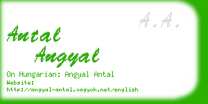 antal angyal business card